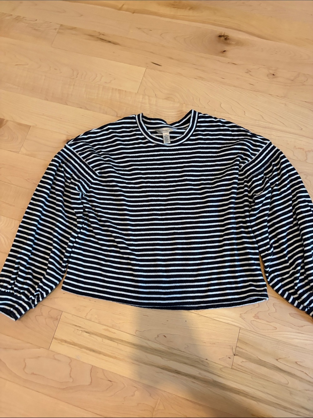 Banana Republic Black and White Striped Long Sleeve Tee